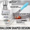 imageZulay 11Inch Stainless Steel Whisk  Balloon Whisk Kitchen Tool With Soft Silicone Handle  Thick Durable Wired Whisk Utensil For Blending Beating Whisking Frothing Stirring ampamp More BlackTeal