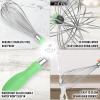imageZulay 11Inch Stainless Steel Whisk  Balloon Whisk Kitchen Tool With Soft Silicone Handle  Thick Durable Wired Whisk Utensil For Blending Beating Whisking Frothing Stirring ampamp More BlackVivid Green