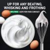 imageZulay 11Inch Stainless Steel Whisk  Balloon Whisk Kitchen Tool With Soft Silicone Handle  Thick Durable Wired Whisk Utensil For Blending Beating Whisking Frothing Stirring ampamp More BlackStainless Steel