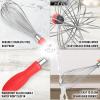 imageZulay 11Inch Stainless Steel Whisk  Balloon Whisk Kitchen Tool With Soft Silicone Handle  Thick Durable Wired Whisk Utensil For Blending Beating Whisking Frothing Stirring ampamp More BlackWarm Red