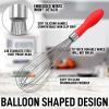 imageZulay 11Inch Stainless Steel Whisk  Balloon Whisk Kitchen Tool With Soft Silicone Handle  Thick Durable Wired Whisk Utensil For Blending Beating Whisking Frothing Stirring ampamp More BlackWarm Red
