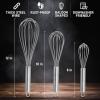 imageZulay 11Inch Stainless Steel Whisk  Balloon Whisk Kitchen Tool With Soft Silicone Handle  Thick Durable Wired Whisk Utensil For Blending Beating Whisking Frothing Stirring ampamp More BlackStainless Steel
