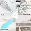 imageZulay 11Inch Stainless Steel Whisk  Balloon Whisk Kitchen Tool With Soft Silicone Handle  Thick Durable Wired Whisk Utensil For Blending Beating Whisking Frothing Stirring ampamp More BlackTeal