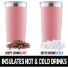 imageZulay 12 oz Insulated Coffee Mug with Lid  Stainless Steel Camping Mug Tumbler with Handle  Double Wall Vacuum Duracoated Insulated Mug For Travel Camping Office Outdoor CinnamonPink