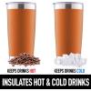 imageZulay 12 oz Insulated Coffee Mug with Lid  Stainless Steel Camping Mug Tumbler with Handle  Double Wall Vacuum Duracoated Insulated Mug For Travel Camping Office Outdoor CinnamonPumpkin