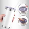 imageZulay 12 oz Insulated Coffee Mug with Lid  Stainless Steel Camping Mug Tumbler with Handle  Double Wall Vacuum Duracoated Insulated Mug For Travel Camping Office Outdoor CinnamonWhite