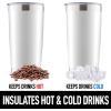 imageZulay 12 oz Insulated Coffee Mug with Lid  Stainless Steel Camping Mug Tumbler with Handle  Double Wall Vacuum Duracoated Insulated Mug For Travel Camping Office Outdoor CinnamonWhite