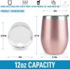 imageZulay 12 oz Insulated Coffee Mug with Lid  Stainless Steel Camping Mug Tumbler with Handle  Double Wall Vacuum Duracoated Insulated Mug For Travel Camping Office Outdoor CinnamonBright Rose Gold