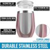 imageZulay 12 oz Insulated Coffee Mug with Lid  Stainless Steel Camping Mug Tumbler with Handle  Double Wall Vacuum Duracoated Insulated Mug For Travel Camping Office Outdoor CinnamonBright Rose Gold
