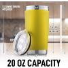 imageZulay 12 oz Insulated Coffee Mug with Lid  Stainless Steel Camping Mug Tumbler with Handle  Double Wall Vacuum Duracoated Insulated Mug For Travel Camping Office Outdoor CinnamonYellow