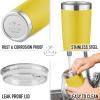 imageZulay 12 oz Insulated Coffee Mug with Lid  Stainless Steel Camping Mug Tumbler with Handle  Double Wall Vacuum Duracoated Insulated Mug For Travel Camping Office Outdoor CinnamonYellow