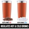 imageZulay 12 oz Insulated Coffee Mug with Lid  Stainless Steel Camping Mug Tumbler with Handle  Double Wall Vacuum Duracoated Insulated Mug For Travel Camping Office Outdoor CinnamonOrange