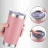 imageZulay 12 oz Insulated Coffee Mug with Lid  Stainless Steel Camping Mug Tumbler with Handle  Double Wall Vacuum Duracoated Insulated Mug For Travel Camping Office Outdoor CinnamonPink