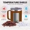 imageZulay 12 oz Insulated Coffee Mug with Lid  Stainless Steel Camping Mug Tumbler with Handle  Double Wall Vacuum Duracoated Insulated Mug For Travel Camping Office Outdoor CinnamonCinnamon