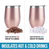 imageZulay 12 oz Insulated Coffee Mug with Lid  Stainless Steel Camping Mug Tumbler with Handle  Double Wall Vacuum Duracoated Insulated Mug For Travel Camping Office Outdoor CinnamonBright Rose Gold