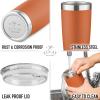 imageZulay 12 oz Insulated Coffee Mug with Lid  Stainless Steel Camping Mug Tumbler with Handle  Double Wall Vacuum Duracoated Insulated Mug For Travel Camping Office Outdoor CinnamonPumpkin