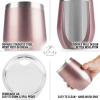 imageZulay 12 oz Insulated Coffee Mug with Lid  Stainless Steel Camping Mug Tumbler with Handle  Double Wall Vacuum Duracoated Insulated Mug For Travel Camping Office Outdoor CinnamonBright Rose Gold