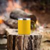 imageZulay 12 oz Insulated Coffee Mug with Lid  Stainless Steel Camping Mug Tumbler with Handle  Double Wall Vacuum Duracoated Insulated Mug For Travel Camping Office Outdoor CinnamonYellow