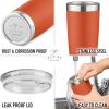 imageZulay 12 oz Insulated Coffee Mug with Lid  Stainless Steel Camping Mug Tumbler with Handle  Double Wall Vacuum Duracoated Insulated Mug For Travel Camping Office Outdoor CinnamonOrange