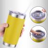 imageZulay 12 oz Insulated Coffee Mug with Lid  Stainless Steel Camping Mug Tumbler with Handle  Double Wall Vacuum Duracoated Insulated Mug For Travel Camping Office Outdoor CinnamonYellow