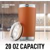 imageZulay 12 oz Insulated Coffee Mug with Lid  Stainless Steel Camping Mug Tumbler with Handle  Double Wall Vacuum Duracoated Insulated Mug For Travel Camping Office Outdoor CinnamonPumpkin