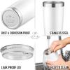 imageZulay 12 oz Insulated Coffee Mug with Lid  Stainless Steel Camping Mug Tumbler with Handle  Double Wall Vacuum Duracoated Insulated Mug For Travel Camping Office Outdoor CinnamonWhite