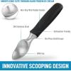imageZulay Heavy Duty Ice Cream Scoop  Stainless Steel Ice Cream Scooper With NonSlip Rubber Grip  Durable Ice Cream Spade  AntiThaw Icecream Scoup For Frozen Ice Cream ampamp Gelato BlueBlack