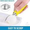 imageZulay Heavy Duty Ice Cream Scoop  Stainless Steel Ice Cream Scooper With NonSlip Rubber Grip  Durable Ice Cream Spade  AntiThaw Icecream Scoup For Frozen Ice Cream ampamp Gelato BlueYellow