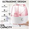 imageZulay Home Cool Mist Humidifiers For Bedroom 22L Water Tank  Quiet Ultrasonic Humidifiers For Large Room with Auto Shutoff Feature  Air Humidifier For Plants Nursery Kids Room GrayPink