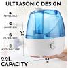 imageZulay Home Cool Mist Humidifiers For Bedroom 22L Water Tank  Quiet Ultrasonic Humidifiers For Large Room with Auto Shutoff Feature  Air Humidifier For Plants Nursery Kids Room GrayBlue