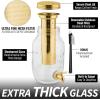 imageZulay Kitchen 1 Gallon Cold Brew Coffee Maker  Large Iced Tea ampamp Cold Brew Pitcher with ExtraThick Glass ampamp Stainless Steel Infuser  Drink ampamp Beverage Dispenser Jar with Airtight Lid ampamp Spout BlackGold