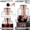 imageZulay Kitchen 1 Gallon Cold Brew Coffee Maker  Large Iced Tea ampamp Cold Brew Pitcher with ExtraThick Glass ampamp Stainless Steel Infuser  Drink ampamp Beverage Dispenser Jar with Airtight Lid ampamp Spout BlackRose Gold
