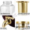 imageZulay Kitchen 1 Gallon Cold Brew Coffee Maker  Large Iced Tea ampamp Cold Brew Pitcher with ExtraThick Glass ampamp Stainless Steel Infuser  Drink ampamp Beverage Dispenser Jar with Airtight Lid ampamp Spout BlackRoyal Gold