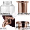 imageZulay Kitchen 1 Gallon Cold Brew Coffee Maker  Large Iced Tea ampamp Cold Brew Pitcher with ExtraThick Glass ampamp Stainless Steel Infuser  Drink ampamp Beverage Dispenser Jar with Airtight Lid ampamp Spout BlackRose Gold