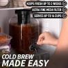 imageZulay Kitchen 1 Gallon Cold Brew Coffee Maker  Large Iced Tea ampamp Cold Brew Pitcher with ExtraThick Glass ampamp Stainless Steel Infuser  Drink ampamp Beverage Dispenser Jar with Airtight Lid ampamp Spout BlackMidnight Black