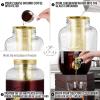 imageZulay Kitchen 1 Gallon Cold Brew Coffee Maker  Large Iced Tea ampamp Cold Brew Pitcher with ExtraThick Glass ampamp Stainless Steel Infuser  Drink ampamp Beverage Dispenser Jar with Airtight Lid ampamp Spout BlackRoyal Gold