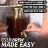 imageZulay Kitchen 1 Gallon Cold Brew Coffee Maker  Large Iced Tea ampamp Cold Brew Pitcher with ExtraThick Glass ampamp Stainless Steel Infuser  Drink ampamp Beverage Dispenser Jar with Airtight Lid ampamp Spout BlackRoyal Gold