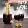 imageZulay Kitchen 1 Gallon Cold Brew Coffee Maker  Large Iced Tea ampamp Cold Brew Pitcher with ExtraThick Glass ampamp Stainless Steel Infuser  Drink ampamp Beverage Dispenser Jar with Airtight Lid ampamp Spout BlackGold