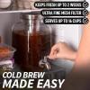 imageZulay Kitchen 1 Gallon Cold Brew Coffee Maker  Large Iced Tea ampamp Cold Brew Pitcher with ExtraThick Glass ampamp Stainless Steel Infuser  Drink ampamp Beverage Dispenser Jar with Airtight Lid ampamp Spout BlackRadiant Silver