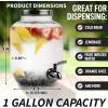 imageZulay Kitchen 1 Gallon Cold Brew Coffee Maker  Large Iced Tea ampamp Cold Brew Pitcher with ExtraThick Glass ampamp Stainless Steel Infuser  Drink ampamp Beverage Dispenser Jar with Airtight Lid ampamp Spout BlackMidnight Black