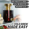 imageZulay Kitchen 1 Gallon Cold Brew Coffee Maker  Large Iced Tea ampamp Cold Brew Pitcher with ExtraThick Glass ampamp Stainless Steel Infuser  Drink ampamp Beverage Dispenser Jar with Airtight Lid ampamp Spout BlackGold