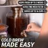 imageZulay Kitchen 1 Gallon Cold Brew Coffee Maker  Large Iced Tea ampamp Cold Brew Pitcher with ExtraThick Glass ampamp Stainless Steel Infuser  Drink ampamp Beverage Dispenser Jar with Airtight Lid ampamp Spout BlackRose Gold