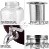 imageZulay Kitchen 1 Gallon Cold Brew Coffee Maker  Large Iced Tea ampamp Cold Brew Pitcher with ExtraThick Glass ampamp Stainless Steel Infuser  Drink ampamp Beverage Dispenser Jar with Airtight Lid ampamp Spout BlackRadiant Silver