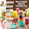 imageZulay Kitchen 18 oz Personal Blenders that Crush Ice  USBC Rechargeable Cordless Travel Blender  Portable Smoothie Blender On the Go Frozen Fruits ampamp Veggies with 6 Sharp Blades Light BlueOcean Aqua