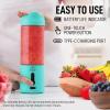 imageZulay Kitchen 18 oz Personal Blenders that Crush Ice  USBC Rechargeable Cordless Travel Blender  Portable Smoothie Blender On the Go Frozen Fruits ampamp Veggies with 6 Sharp Blades Light BlueOcean Aqua