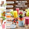 imageZulay Kitchen 18 oz Personal Blenders that Crush Ice  USBC Rechargeable Cordless Travel Blender  Portable Smoothie Blender On the Go Frozen Fruits ampamp Veggies with 6 Sharp Blades Light BlueLight Blue