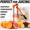 imageZulay Kitchen CastIron Orange Juice Squeezer  HeavyDuty EasytoClean Professional Citrus Juicer  Durable Stainless Steel Lemon Squeezer  Manual Citrus Press ampamp Orange Squeezer Light GreenOrange