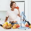 imageZulay Kitchen CastIron Orange Juice Squeezer  HeavyDuty EasytoClean Professional Citrus Juicer  Durable Stainless Steel Lemon Squeezer  Manual Citrus Press ampamp Orange Squeezer Light GreenBlue