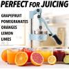 imageZulay Kitchen CastIron Orange Juice Squeezer  HeavyDuty EasytoClean Professional Citrus Juicer  Durable Stainless Steel Lemon Squeezer  Manual Citrus Press ampamp Orange Squeezer Light GreenBlue
