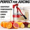 imageZulay Kitchen CastIron Orange Juice Squeezer  HeavyDuty EasytoClean Professional Citrus Juicer  Durable Stainless Steel Lemon Squeezer  Manual Citrus Press ampamp Orange Squeezer Light GreenRed